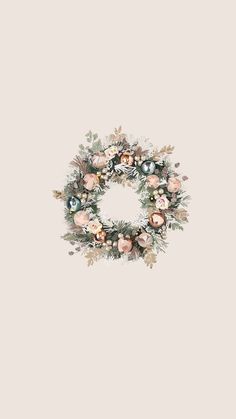 an image of a wreath with flowers on it