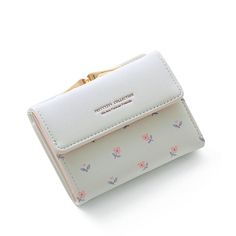 Main Material: PU Lining Material: Polyester Item Width: 8cm Item Length: 10.5cm Item Height: 2.5cm Pretty Wallet, Coquette Girls, Bag Packs, Wallets For Girls, Flower Women, Women Purse, Cute Wallets, Pocket Card