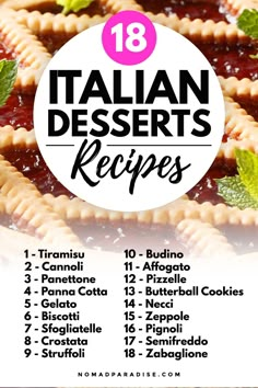 Italian Desserts Recipes, Dessert Names, Italian Desserts Traditional, Italian Baking, Italian Sweets, Zucchini Pizza, Italian Cookie, Italian Cookie Recipes, Italian Bakery