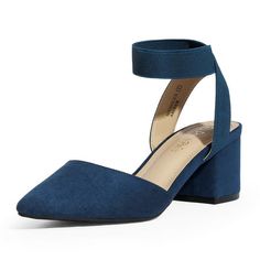 A comfortable yet sophisticated style. Pairs effortlessly with your dresses, skirts or jeans. Color NAVY/SUEDE, Size 8.5. Color: Blue.  Gender: female.  Age Group: adult. Blue Block Heel Heels For Fall, Blue Block Heels For Fall, Navy Dress Shoes, Low Chunky Heels, Refined Aesthetic, Chunky Heel Pumps, Chunky Shoes, Minimalist Aesthetic, Heel Pumps