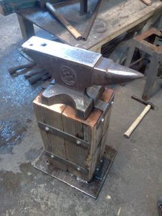 an old wooden tool box sitting on top of a table