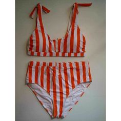 * Juicy Couture High Waist Bikini * Cabana Stripe Swimsuit * 80s Retro Fashion * Size Small * New With Tags Retro High Waist Swimwear For Pool, Retro High-waist Swimwear For Pool, Retro High Waist Swimwear For Vacation, Retro High-waist Swimwear For Vacation, Retro Orange Swimwear For Vacation, Retro Orange Swimwear For Spring, Retro Swimwear For Beach Season, Retro One-piece Swimwear For Beach, Striped Fitted High Waist Swimwear