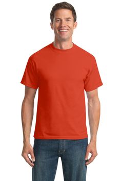 Port & Company Tall Core Blend Tee PC55TA reliable choice for comfort, softness and durability. | 5.5-ounce, 50/50 cotton/poly Made with up to 5% recycled polyester from plastic bottles;  Due to the nature of 50/50 cotton/polyester neon fabrics, special care must be taken throughout the printing process.; Blank T Shirts, Neck Label, Infamous, Big And Tall, Cotton T Shirt, Cotton Tee, Density, Shirts Tops, Cotton Tshirt