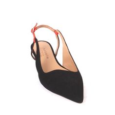 624 Your Look Will Be On Point When You Add These Wonderful Pointy-Toe Slingback Pumps!!! Upper: Suede Leather Inner : Leather Lining, Insole Sole: Leather Heels: 1 1/4 Inches High Adjustable Buckle On The Side Pointed Toe Stylish Slingbacks Will Let You Stay Cool The Whole Day And Will Make You Look Even Smarter Made In Italy Black Slingback Pumps With Leather Sole, Black Slingback Pumps With Ankle Strap And Leather Sole, Black Slingback Pumps With Red Sole And Pointed Toe, Black Flat Heel Slingback Pumps, Black Slingback Pumps With Leather Sole For Party, Chic Black Slingback Pumps With Red Sole, Black Slingback Pumps With Red Sole For Formal Occasions, Formal Black Slingback Pumps With Red Sole, Orange Chic Pointed Toe Slingback Pumps