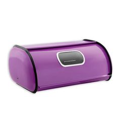 a purple speaker is shown on a white background