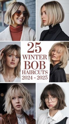 Winter Bob Haircuts 2024 - 2025 feature stacked and angled cuts, perfect for fine hair. For female styles, adding bangs or a subtle undercut can elevate the look. The Aespa-inspired bob is trendy, especially paired with a chic hat for a winter-ready style. Try a short stacked or graduated bob for a more defined finish. Add a textured finish or classic straight bob to modernize the look. Graduated Bob For Fine Hair, Graduated Bob With Curtain Bangs, Sharp Bob Haircut With Fringe, Bobs For Straight Fine Hair, Long Stacked Bob Haircut For Fine Hair, Bronde Bob Hair, Hair Cuts 2024 Trends Straight, 2025 Bob Hair Trends, Short Bob 2024 Trends