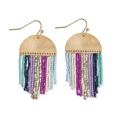 PRICES MAY VARY. Short Beaded Earrings: The Claudia earrings showcase a short fringe of luxurious seed beads, creating a subtle yet striking statement. At 2 inches in length, they provide the perfect balance between eye-catching design and versatile wearability. Intricate Handcrafted Earrings: Each pair features an exquisite catching array of purple and blue seed beads. The intricate beadwork is complemented by a brass hanger, adding a touch of metallic charm to the bohemian design. Fashion with Derby Fascinator, Beaded Fringe Earrings, Short Fringe, Blue Lavender, Alloy Earrings, Beaded Fringe, Earrings Blue, Modern Bohemian, Fringe Earrings