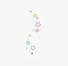 colorful stars and confetti on a white background