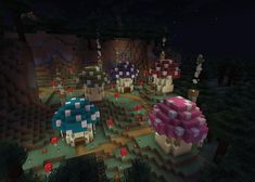 Minecraft mushroom village huid Mushroom Homes Minecraft, Minecraft Fairy Village House, Cute Minecraft Village House Ideas, Mushroom Tree Minecraft, Mushroom City Minecraft, Mushroom Roof Minecraft, Magical Village Minecraft, Mushroom Decor Minecraft, Mushroom Pond Minecraft