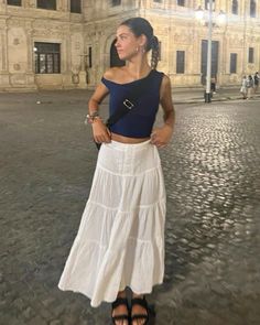 Summer outfit, linen skirt, linen, maxi skirt, white skirt, off the shoulder, European summer, Europe, outfit, Italy, outfit, Spain, outfit, Paris, outfit, casual outfit, summer trends, Switzerland Outfit Ideas Summer, Switzerland Outfit Summer, Switzerland Summer Outfits, Croatia Fits, Switzerland Outfits, Mexico Outfit Ideas, East Coast Summer Outfits, June Outfits, Europe Summer Outfits