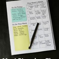 a notepad with the words meal planning tips that can save you money on it