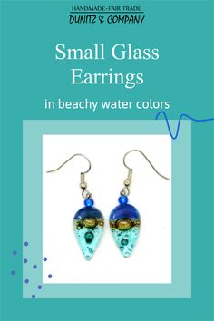 These small glass earrings will be a perfect gift for your friends who appreciate ethically made gifts. These are part of Dunitz & Company's fair trade jewelry collection and are wonderful ocean blue colors. Looking for a classy gift that is affordable. Look at this collection. Fused Glass Earrings, Fair Trade Jewelry, Handmade Fair, Fused Glass Jewelry, Small Leaf, Glass Earrings, Leaf Shapes, Ocean Blue, Leaf Earrings