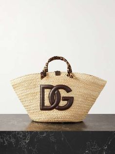 DOLCE&GABBANA Kendra small leather and leopard-print twill-trimmed raffia tote | NET-A-PORTER Leopard Print Handbags, Luxury Women Fashion, Net A Porter, Women Collection, Purses And Handbags, Luxury Design, Leopard Print, Porter, Dolce And Gabbana