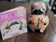 Pig the slob, pig the pug Pig The Pug Pumpkin Character, Pug Pumpkin Painting, Pig The Pug Pumpkin, Pumpkin Decorating Book Character, Story Book Pumpkin Characters, Book Character Project, Character Pumpkin Ideas, Storybook Pumpkin Ideas, Pig The Pug