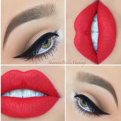 “Classic never looked so good! A makeup look by @shannonbellemakeup using Morphe shadows! Check out our previous post for more info on the 35O preorder…” Maquillage Halloween Simple, Make Up Studio, Alat Makeup, Red Lip Makeup, Trendy Makeup, Gel Liner, Lipstick Makeup