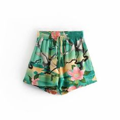 Keira Boho Shorts Bohemian Sash, Harem Pants Pattern, Crane Print, Bohemian Shorts, Beach Blouse, Gardening Outfit, Wrap Shirt, Women Sleeve, Plus Dresses