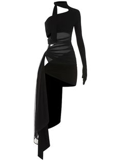 Mugler - Wrap around jersey knot dress - Black | Luisaviaroma Mode Inspo, Kpop Fashion Outfits, Fancy Outfits, Mode Vintage, Kpop Outfits, Kpop Fashion, Stage Outfits, Fancy Dresses, Classy Outfits