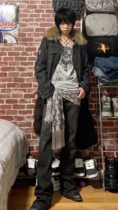 Japanese Punk Fashion, Harajuku Fashion Men, Simple Style Outfits, Punk Dress, Men Stylish Dress, Guys Clothing Styles