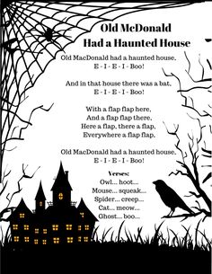 an old mcdonald's had a haunted house poster with the words, old mcdonald's had a hanged house