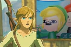 the legend of zelda's video game avatar is shown in this composite image