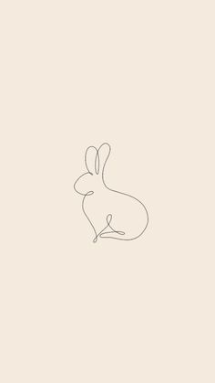 a drawing of a rabbit on a beige background