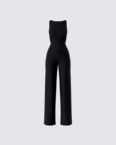 Nothing like a chic little business casual moment 💅 Let them know who the boss really is in this black maxi jumpsuit made from ponte fabric and complete with a fitted top, wide legs, and a backless design 🖤 Elegant Evening Strapless Maxi Jumpsuit, Chic Strapless Maxi Jumpsuit For Evening, Sleek Formal Jumpsuits And Rompers, Chic Fitted Maxi Length Jumpsuits And Rompers, Elegant Strapless Elastane Jumpsuit For Party, Chic Stretch Jumpsuits And Rompers For Formal Events, Chic Black Strapless Jumpsuit For Formal Occasions, Chic Black Strapless Jumpsuit For Formal Events, Solid Color Evening Jumpsuits And Rompers