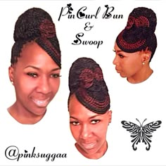 Pin Curl Bun/ Braids Pin Curl Bun, Braid Styles For Girls, Bun Braids, Pin Curl, Cornrow Ponytail, Flat Twist Updo