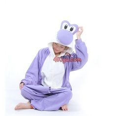 Our friend Yoshi. Is it a bird? Is it a plane? Sometimes, a onesie is the correct answer. Purple Yoshi, Dragon Onesie, Mario Bros Costume, Onesie Costumes, Start Running, Cosplay Diy, How To Start Running, A Plane, Super Mario Bros