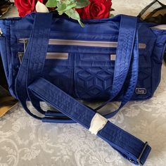 Perfect Condition. Shoulder Strap Is Unused. This Bag Has Compartments For Most Anything You Want To Carry With You. Lug Bags, Blue Gray, Carry On, Blue Grey, Shoulder Strap, Color Blue, Bag Lady, Women Shopping, Blue