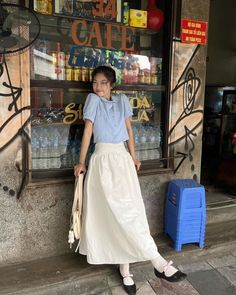 Vietnam Style Outfit, Vietnam Outfit Ideas, Campus Outfit, Gingham Top, Stylish Work Outfits, Asian Outfits, Japanese Outfits, Modest Fashion Outfits