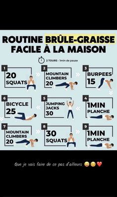 the instructions for how to do a routine in french, including exercises and workouts