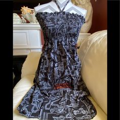 Harley Davidson Dress Sundress Summer Dress Size Small All-Over Print Halter/Sleeveless /Strapless Black/Gray New Without Tags Has Been In A Drawer For A Few Years! Discontinued Model That Was Purchased On Va State. #Clothes Clothing Motorcycle Black Sleeveless Casual Black Strapless Sundress, Black Strapless Casual Sundress, Black Strapless Sundress For Spring, Casual Black Strapless Midi Dress, Fitted Black Strapless Dress For Beach, Black Strapless Sundress For The Beach, Black Halter Neck Sundress, Casual Fitted Strapless Halter Dress, Strapless Black Halter Dress For Summer