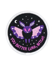 You better lurk, bitch! Where fans of Mothman the cryptid and RuPaul's Drag Race and pop queens intersect (so, gay horror fans).Embroidered patch designIron-on backing100% embroidered patchMerrowed edge stitchingMeasurements: 3" diameterBy Band Of Weirdos Creepy Things, Pop Queen, Rupaul's Drag Race, Rupaul Drag, Holiday Market, Rupauls Drag Race, Patch Design, Halloween Boo, Rupaul