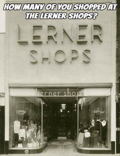 an old black and white photo of a store front with the words learner shops on it