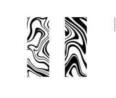 two black and white abstract designs on a white background with the words, i love you