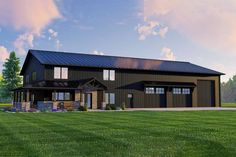 this is an artist's rendering of a two - story barn style home in the country