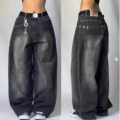 Retro Baggy Full-length Bottoms, Retro Full-length Baggy Bottoms, Retro Full Length Baggy Bottoms, 90s Style Baggy Wide Leg Bottoms, 90s Style Black Summer Pants, Black 90s Style Summer Pants, 90s Style Baggy Streetwear Pants, 90s Style Oversized Wide Leg Bottoms, 90s Style Baggy Pants For Streetwear