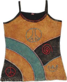 Brown Hippie Festival Tops, Brown Sleeveless Hippie Top, Casual Multicolor Patchwork Tank Top, Multicolor Patchwork Casual Tank Top, Hippie Cotton Tank Top, Black Bohemian Tank Top, Bohemian Black Cotton Tank Top, Black Bohemian Cotton Tank Top, Bohemian Patchwork Tank Top For Summer