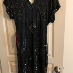 Beautiful, Beaded Silk Lbd With V-Neck, Back Cutout, Back Zipper, Hook And Eye Closures, Short Sleeves, Lined. Purchased From Chadwicks Of Boston. Full Sequin Dress, Coktail Dress, Jacket Dress Set, Gold Midi Dress, Embellished Cocktail Dress, Beaded Formal Dress, Beaded Maxi Dress, Pink Sequin Dress, Blue Sequin Dress