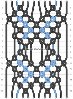 the diagram shows how to draw an interlaced structure with blue circles and black lines