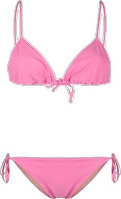 Pink Swimwear With Straps For Pool, Pink Strapped Swimwear For Pool, Pink Strapped Beachwear Swimwear, Pink Tie-back Swimwear For Sunbathing, Pink Tie Back Swimwear For Sunbathing, Pink Triangle Top Swimwear With Straps, Pink Triangle Top Swimwear With Adjustable Straps, Pink Strappy Tie-back Swimwear, Size Clothing