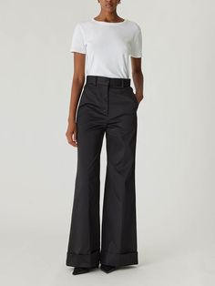 These pants feature a modern wide-leg silhouette and a sophisticated sheen, perfect for adding a touch of elegance to any look. Ideal for both professional settings and chic evenings out. Modern wide-leg silhouette Sophisticated sheen 100% Polyester Dry Clean Only Wide Leg Pant, Rebecca Taylor, Nordstrom Store, Wide Leg Pants, Black Pants, Casual Pants, Wide Leg, Nordstrom, Top Outfits