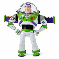 the toy story buzz lightyear figure is posed