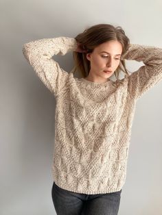 Thank You for visiting my shop!  White wool / mohair sweater MADE TO ORDER  Yarn made in France. This yarn is composed of 95% wool and 5% mohair, that brings a bit of lightness and a soft sheen to the blend.  This sweater is knitted without seams. The item you buy will be shipped after your payment received and time needed to complete Your order. I need 3 measurements from Your favourite sweater: Sleeve length from armpit, Sweater length from shoulder to hem, Sweater width.  My model usually wea Tweed Sweater, Pull Mohair, White Tweed, Sweater Wool, Hem Sweater, Womens Sweater, Hand Knitted Sweaters, Mohair Sweater, Favorite Sweater