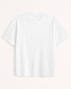 Men's Premium Polished Tee | Men's Clearance | Abercrombie.com Solid Color Relaxed Fit T-shirt, Essential Relaxed Fit Cotton T-shirt, Essential Cotton Short Sleeve T-shirt, Solid Color Boxy Fit Short Sleeve T-shirt, Essential Short Sleeve Cotton Tops, Essential White T-shirt For Everyday, Essential Cotton Short Sleeve Tops, Basic Cotton Short Sleeve Tops, White Essential Short Sleeve T-shirt