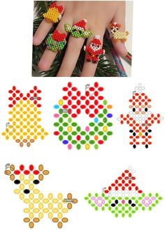 #бисер #новыйгод  #бисероплетение Beaded Christmas Bracelets, Beaded Rings Patterns, Beaded Christmas Ornaments