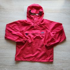 Vintage'90s Patagonia Anorak Windbreaker Hooded Jacket 1/4 Zip-Snap Pocket 100% Polyester Condition Is Pre-Owned In Good Condition No Rips, Tears Or Holes. Please Note: Don't Go By Size Number. Do Check Measurements Listed Below To Determine If The Item Will Fit. Actual Measurements: Approximately (Laying Flat). -Shoulder To Shoulder: 19 Inches (Shoulder Seam To Shoulder Seam) -Sleeve Length: 25 Inches (Shoulder Seam To Cuff) -Armpit To Armpit: 24 Inches (Chest Measurement) -Length: 26 Inches (C 90s Patagonia, Patagonia Jacket, Patagonia Jackets, Measurement Length, 1/4 Zip, Patagonia, Hooded Jacket, Red Color, Vintage 90s