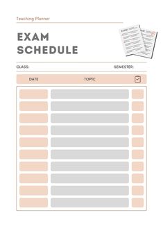 Teacher planner etsydigitalproductideas Exam Schedule Ideas, Exam Schedule Template, Exam Study Planner, Spend Tracker, Study Schedule Template, Weekly Academic Planner, Teaching Planner, Exam Planner, 2024 Schedule