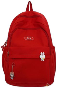 Trendy Red Shoulder Bag For School, Red Portable Bag For Daily Use, Casual Red Rectangular Bag, Casual Red Portable Bag, Red Backpack For Travel And Back To School, Solid Color Portable Backpack, Red Travel Backpack For Back To School, Casual Red Shoulder Bag For Students, Red Backpack For Students