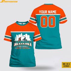 Miami Dolphins Nfl 3D All Over Printed T Shirts Custom Name And Number Shirts Limited Edition Gift is a unique and creative 3D T-shirt NFL product. With its special design, this shirt will make you stand out at any gathering or sports event. It is made from high-quality materials, providing comfort and breathability for the [...] Football Names, Miami Football, Miami Dolphins Logo, Trailer Park Boys, Number Shirt, Sports Event, Printed T Shirts, Miami Dolphins, 3d T Shirts